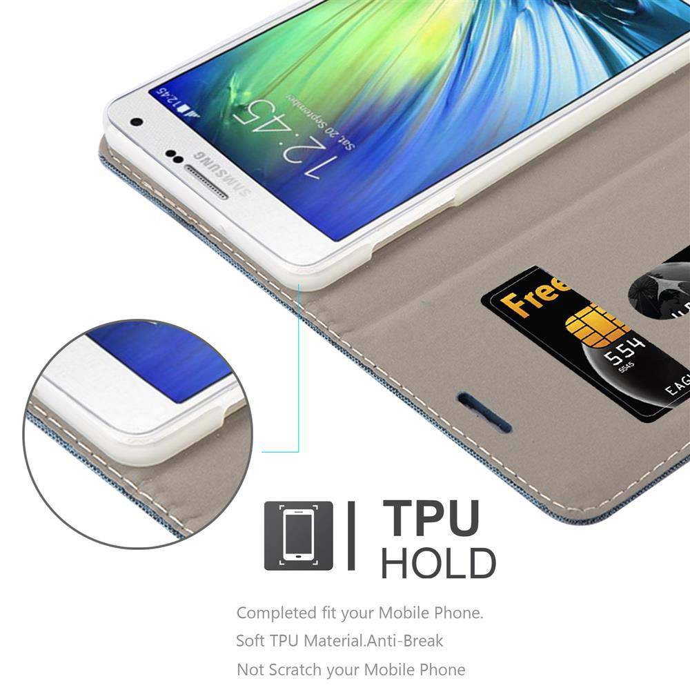 Cadorabo Hülle für Samsung Galaxy A7 2015 Schutzhülle in Blau Handy Hülle Etui Book Case Cover