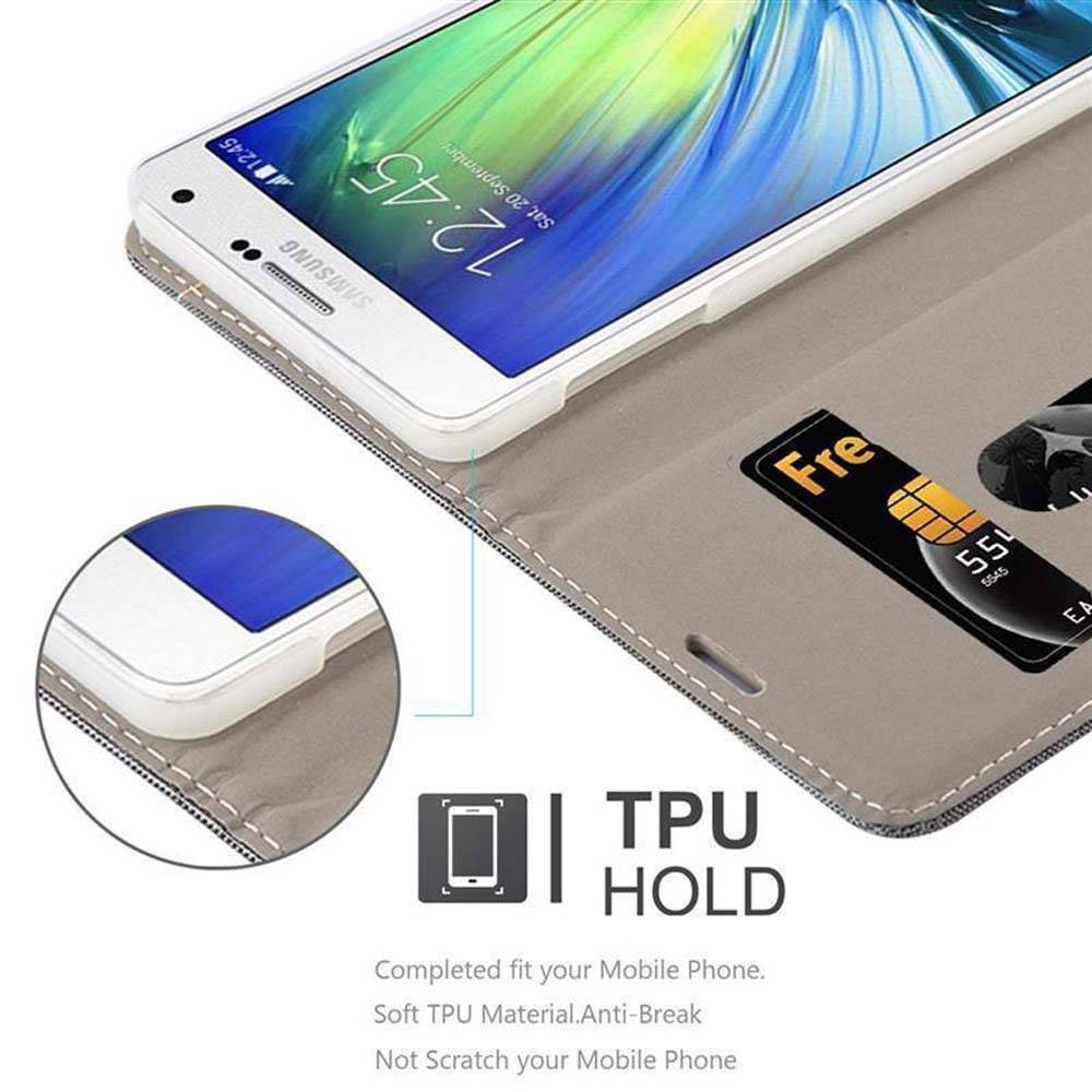 Cadorabo Hülle für Samsung Galaxy A7 2015 Schutzhülle in Grau Handy Hülle Etui Book Case Cover