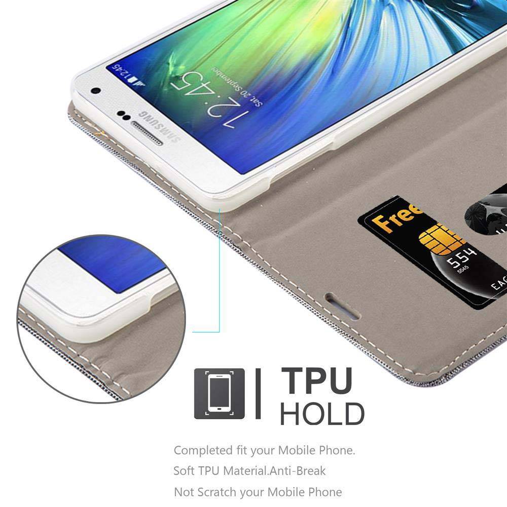 Cadorabo Hülle für Samsung Galaxy A7 2015 Schutzhülle in Grau Handy Hülle Etui Book Case Cover