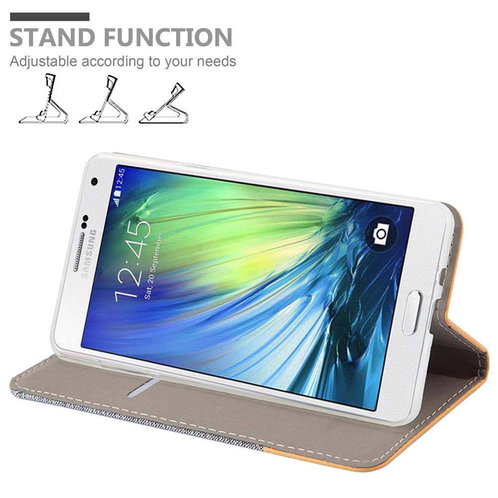 Cadorabo Hülle für Samsung Galaxy A7 2015 Schutzhülle in Grau Handy Hülle Etui Book Case Cover