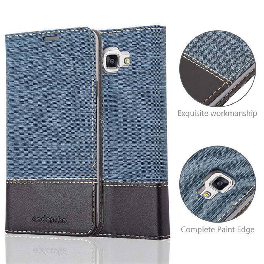 Cadorabo Hülle für Samsung Galaxy A7 2016 Schutzhülle in Blau Handy Hülle Etui Book Case Cover