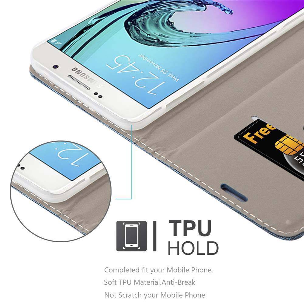 Cadorabo Hülle für Samsung Galaxy A7 2016 Schutzhülle in Blau Handy Hülle Etui Book Case Cover