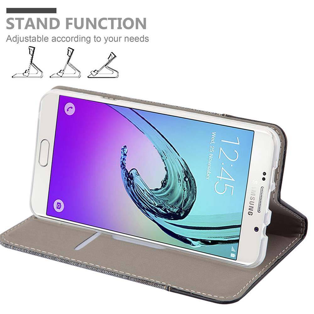 Cadorabo Hülle für Samsung Galaxy A7 2016 Schutzhülle in Grau Handy Hülle Etui Book Case Cover