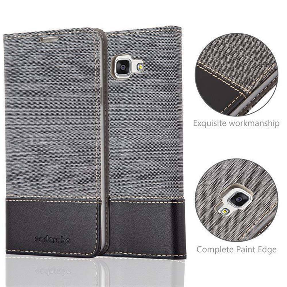 Cadorabo Hülle für Samsung Galaxy A7 2016 Schutzhülle in Grau Handy Hülle Etui Book Case Cover