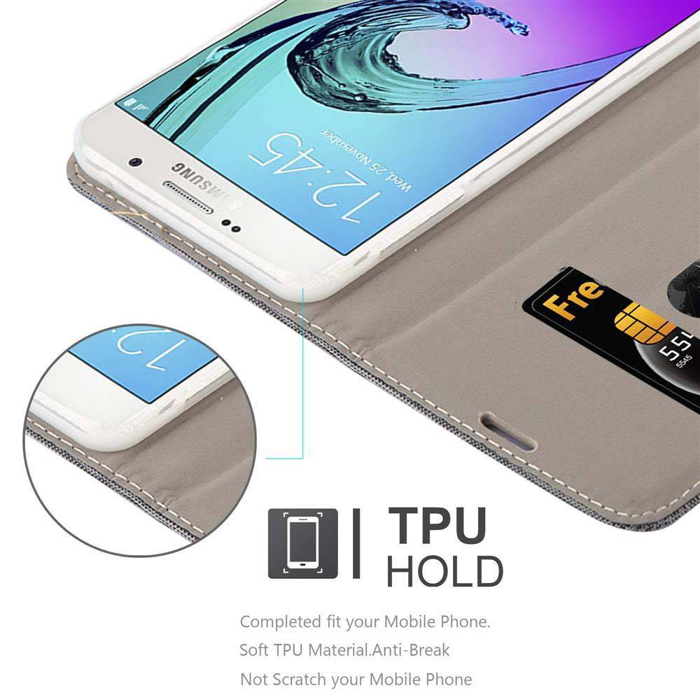 Cadorabo Hülle für Samsung Galaxy A7 2016 Schutzhülle in Grau Handy Hülle Etui Book Case Cover