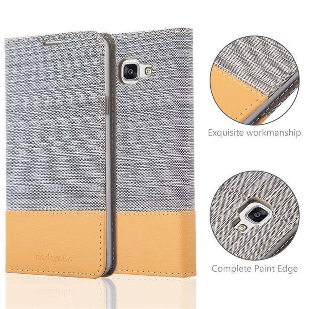 Cadorabo Hülle für Samsung Galaxy A7 2016 Schutzhülle in Grau Handy Hülle Etui Book Case Cover