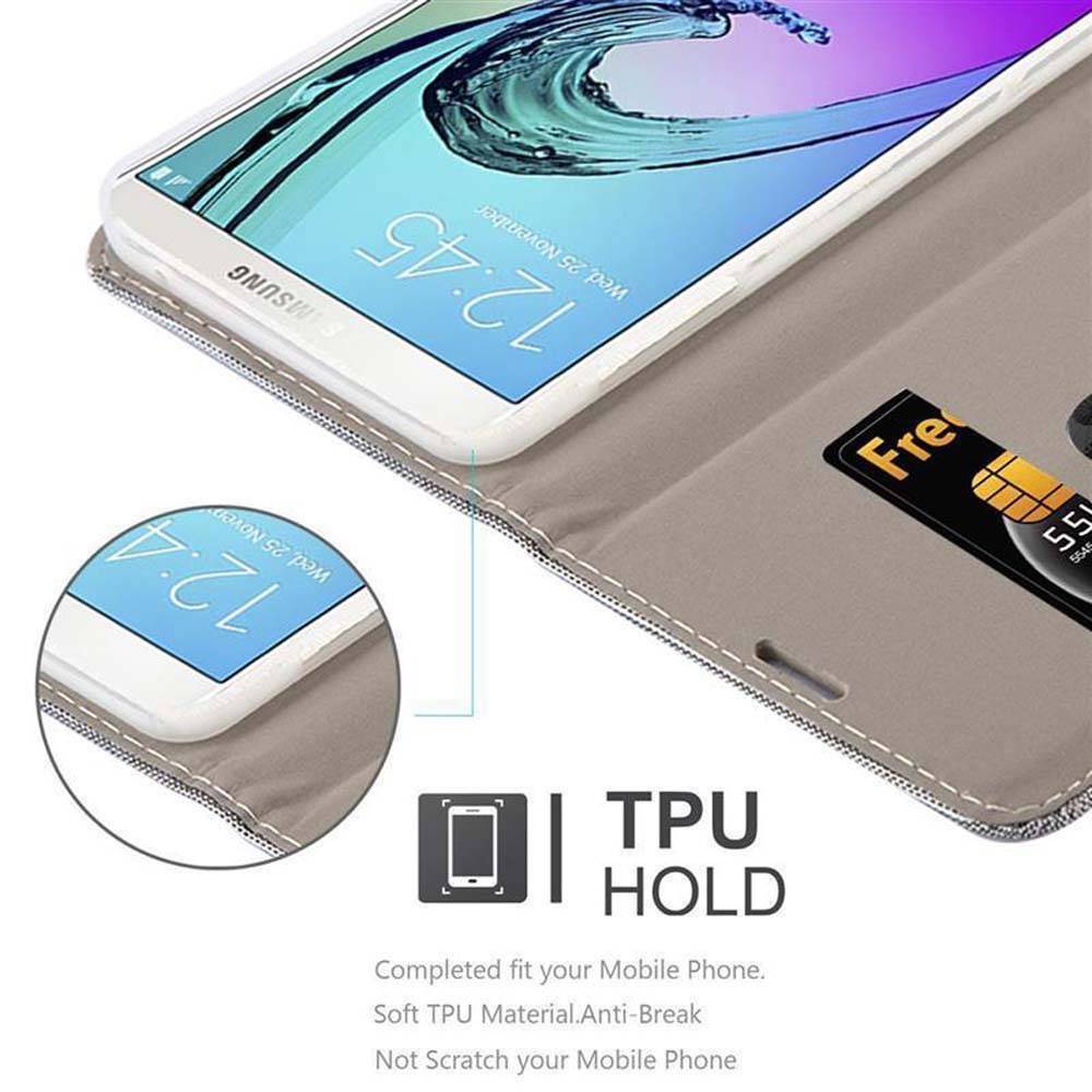 Cadorabo Hülle für Samsung Galaxy A7 2016 Schutzhülle in Grau Handy Hülle Etui Book Case Cover