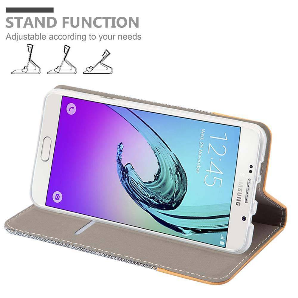 Cadorabo Hülle für Samsung Galaxy A7 2016 Schutzhülle in Grau Handy Hülle Etui Book Case Cover