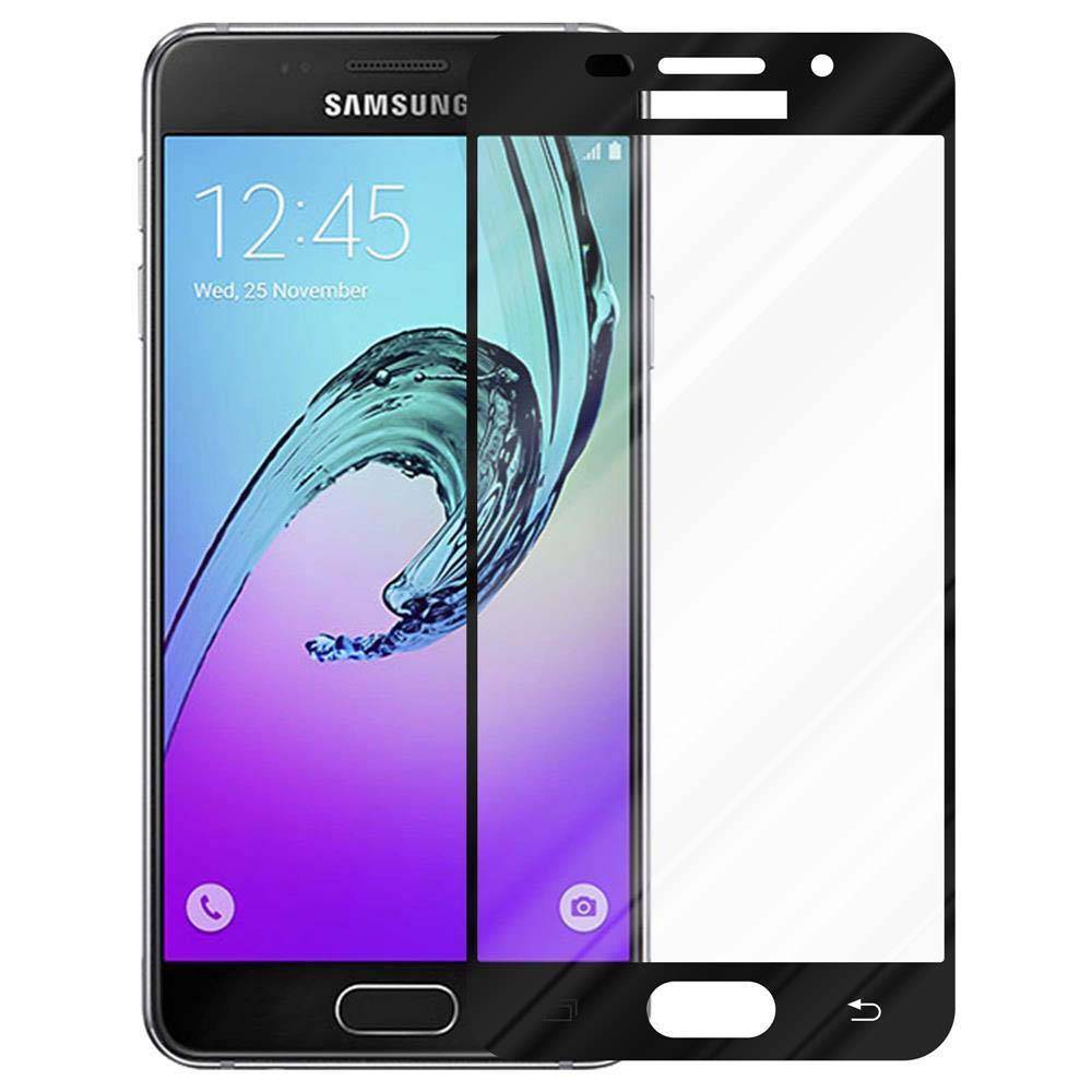 Cadorabo Panzerfolie für Samsung Galaxy A7 2016 Schutzfolie in Schwarz Vollbild Folie Tempered Display Schutzglas