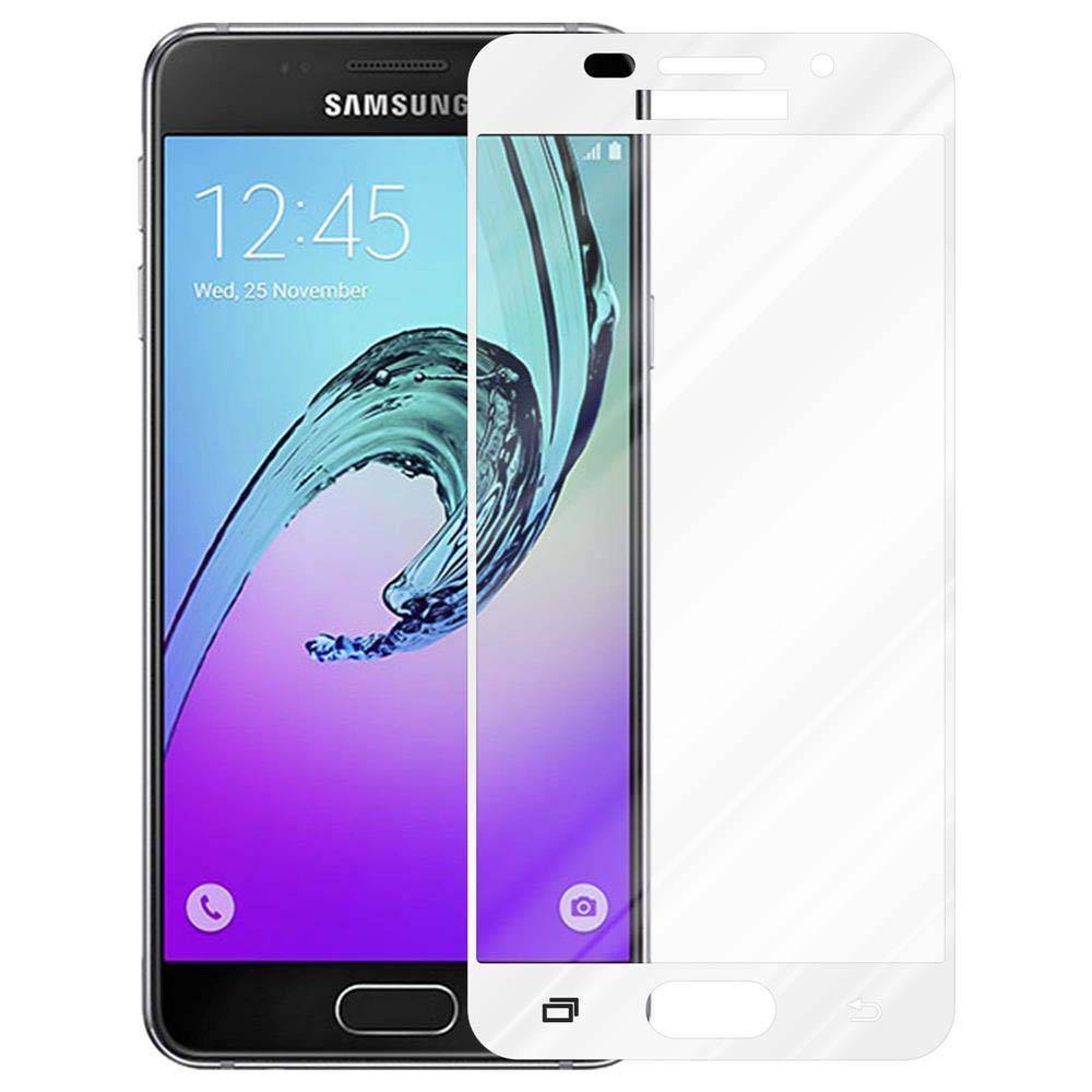 Cadorabo Panzerfolie für Samsung Galaxy A7 2016 Schutzfolie in Weiß Vollbild Folie Tempered Display Schutzglas
