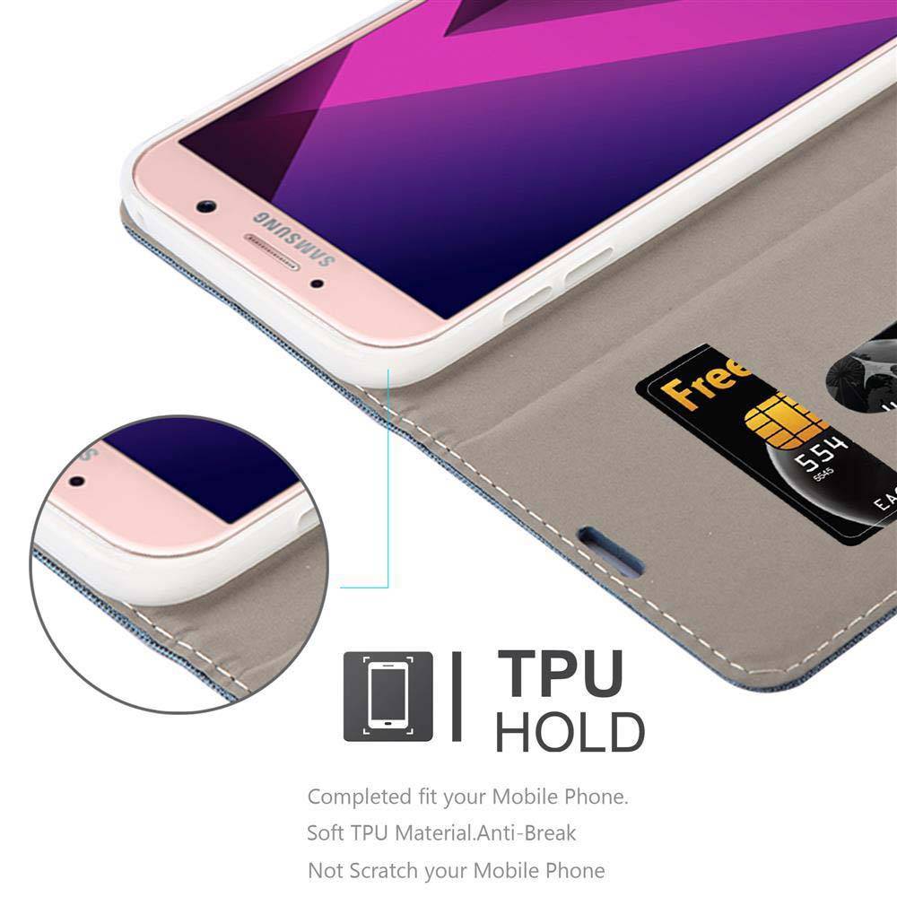 Cadorabo Hülle für Samsung Galaxy A7 2017 Schutzhülle in Blau Handy Hülle Etui Book Case Cover