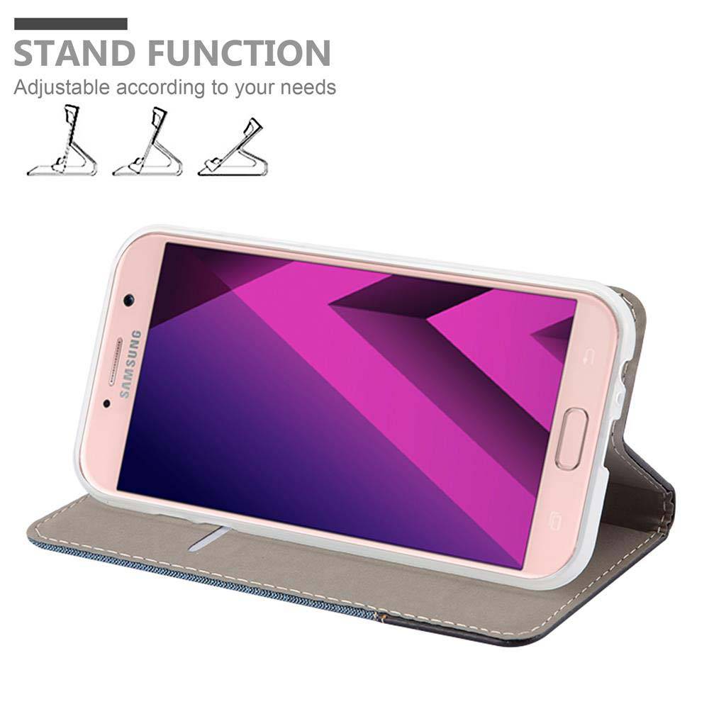 Cadorabo Hülle für Samsung Galaxy A7 2017 Schutzhülle in Blau Handy Hülle Etui Book Case Cover