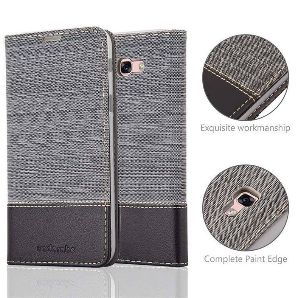 Cadorabo Hülle für Samsung Galaxy A7 2017 Schutzhülle in Grau Handy Hülle Etui Book Case Cover