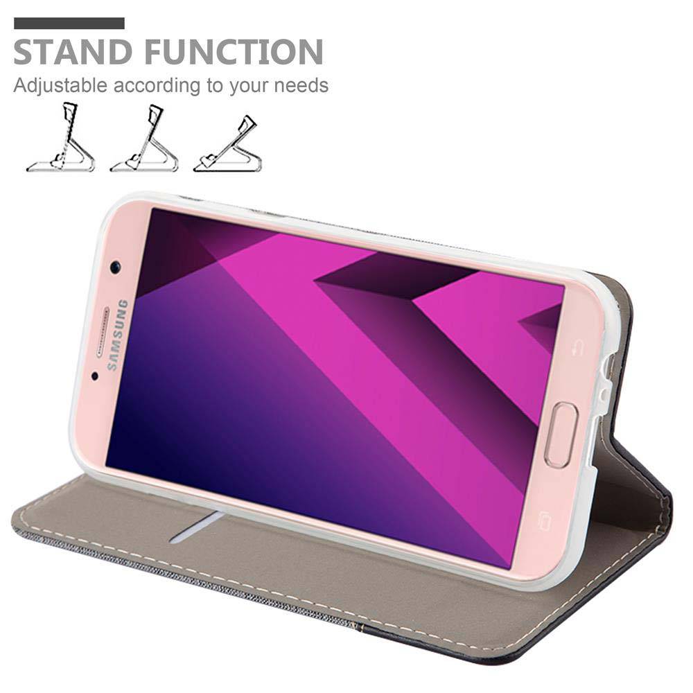 Cadorabo Hülle für Samsung Galaxy A7 2017 Schutzhülle in Grau Handy Hülle Etui Book Case Cover
