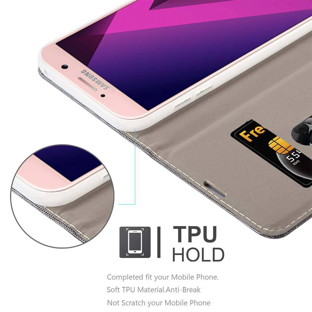 Cadorabo Hülle für Samsung Galaxy A7 2017 Schutzhülle in Grau Handy Hülle Etui Book Case Cover