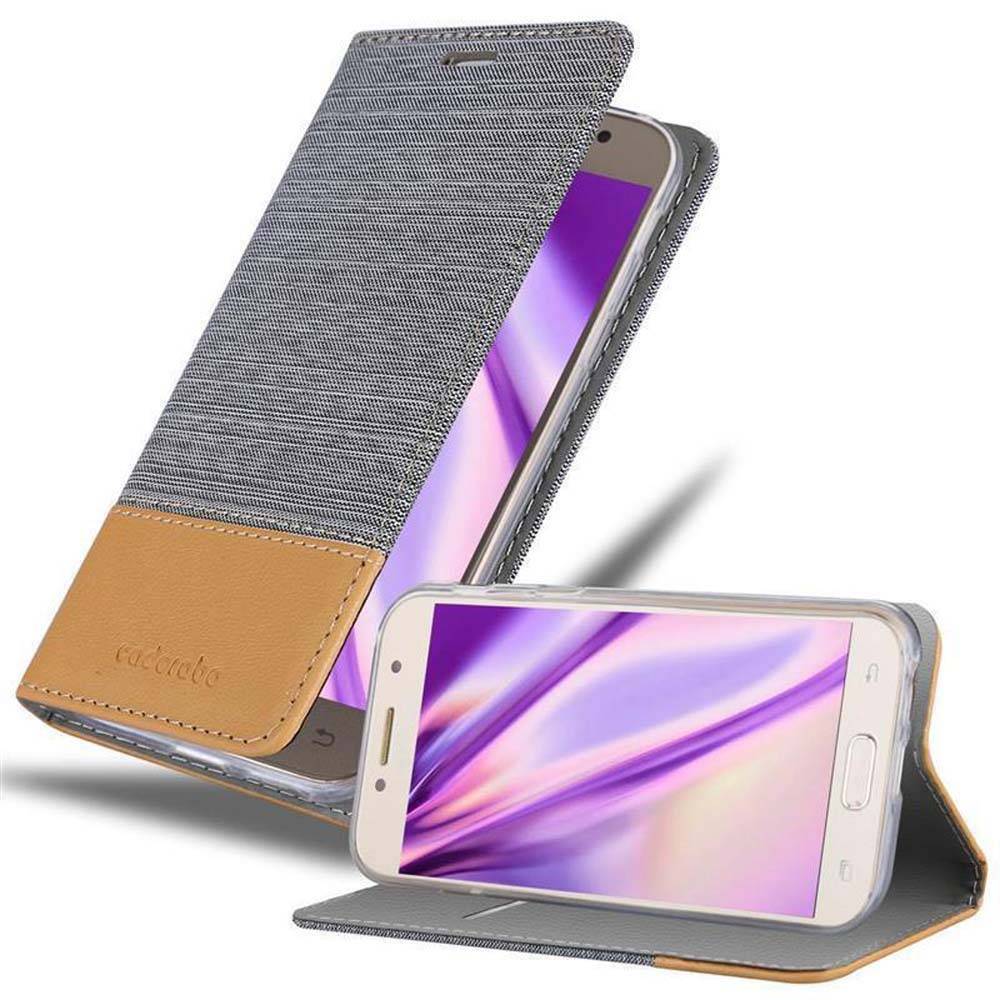 Cadorabo Hülle für Samsung Galaxy A7 2017 Schutzhülle in Grau Handy Hülle Etui Book Case Cover