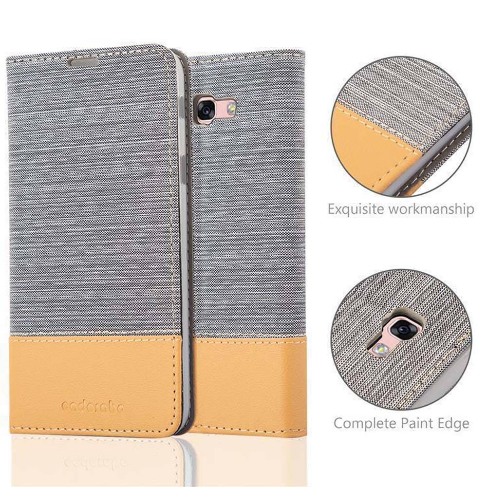 Cadorabo Hülle für Samsung Galaxy A7 2017 Schutzhülle in Grau Handy Hülle Etui Book Case Cover
