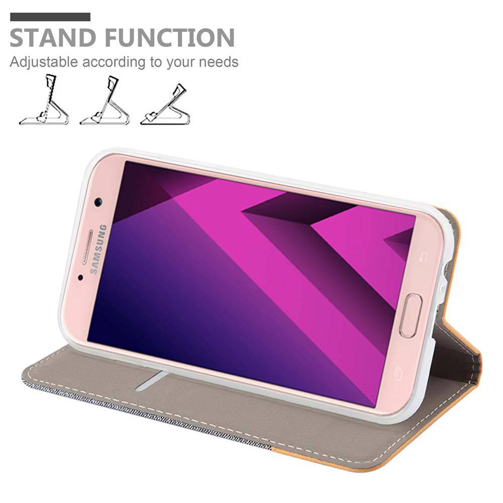 Cadorabo Hülle für Samsung Galaxy A7 2017 Schutzhülle in Grau Handy Hülle Etui Book Case Cover