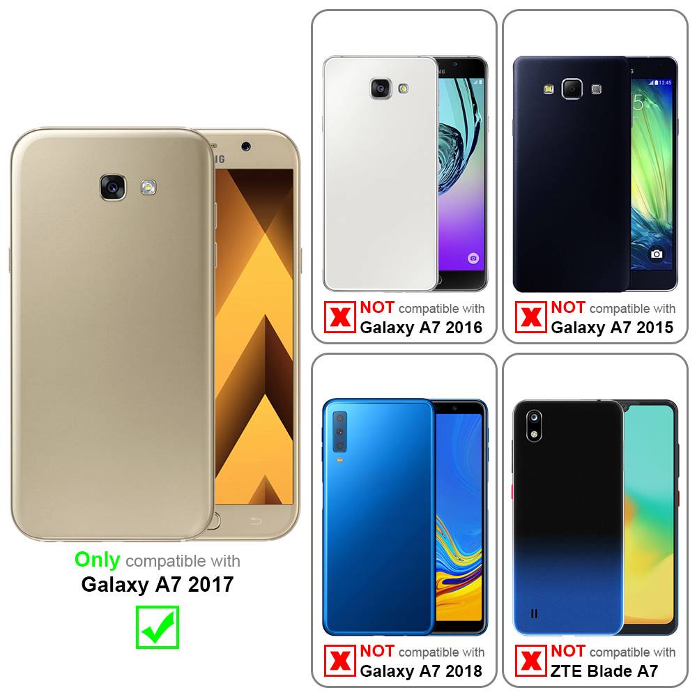 Cadorabo Panzer Folie für Samsung Galaxy A7 2017 Schutzfolie in Transparent Gehärtetes Tempered Display-Schutzglas