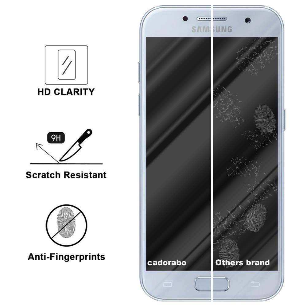 Cadorabo Panzer Folie für Samsung Galaxy A7 2017 Schutzfolie in Transparent Gehärtetes Tempered Display-Schutzglas