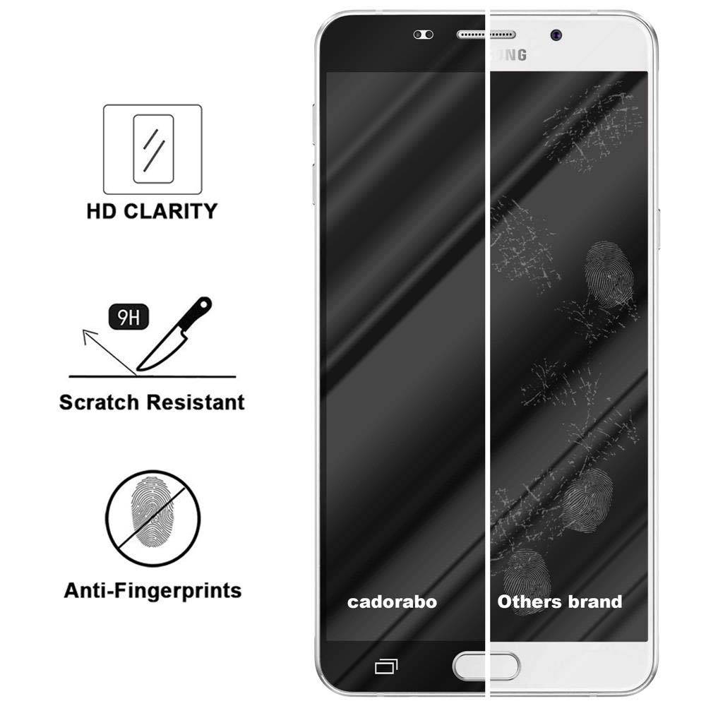 Cadorabo Panzerfolie für Samsung Galaxy A9 2016 Schutzfolie in Schwarz Vollbild Folie Tempered Display Schutzglas