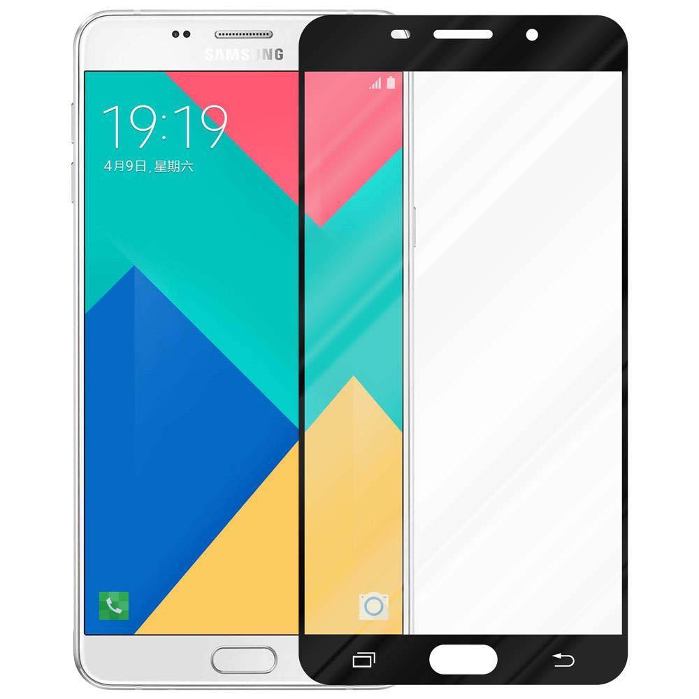 Cadorabo Panzerfolie für Samsung Galaxy A9 2016 Schutzfolie in Schwarz Vollbild Folie Tempered Display Schutzglas