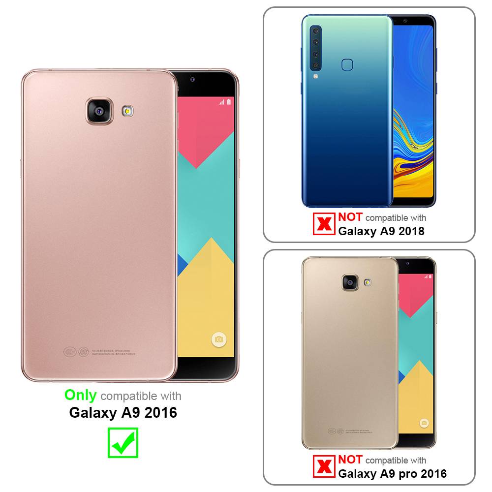 Cadorabo Panzerfolie für Samsung Galaxy A9 2016 Schutzfolie in Schwarz Vollbild Folie Tempered Display Schutzglas