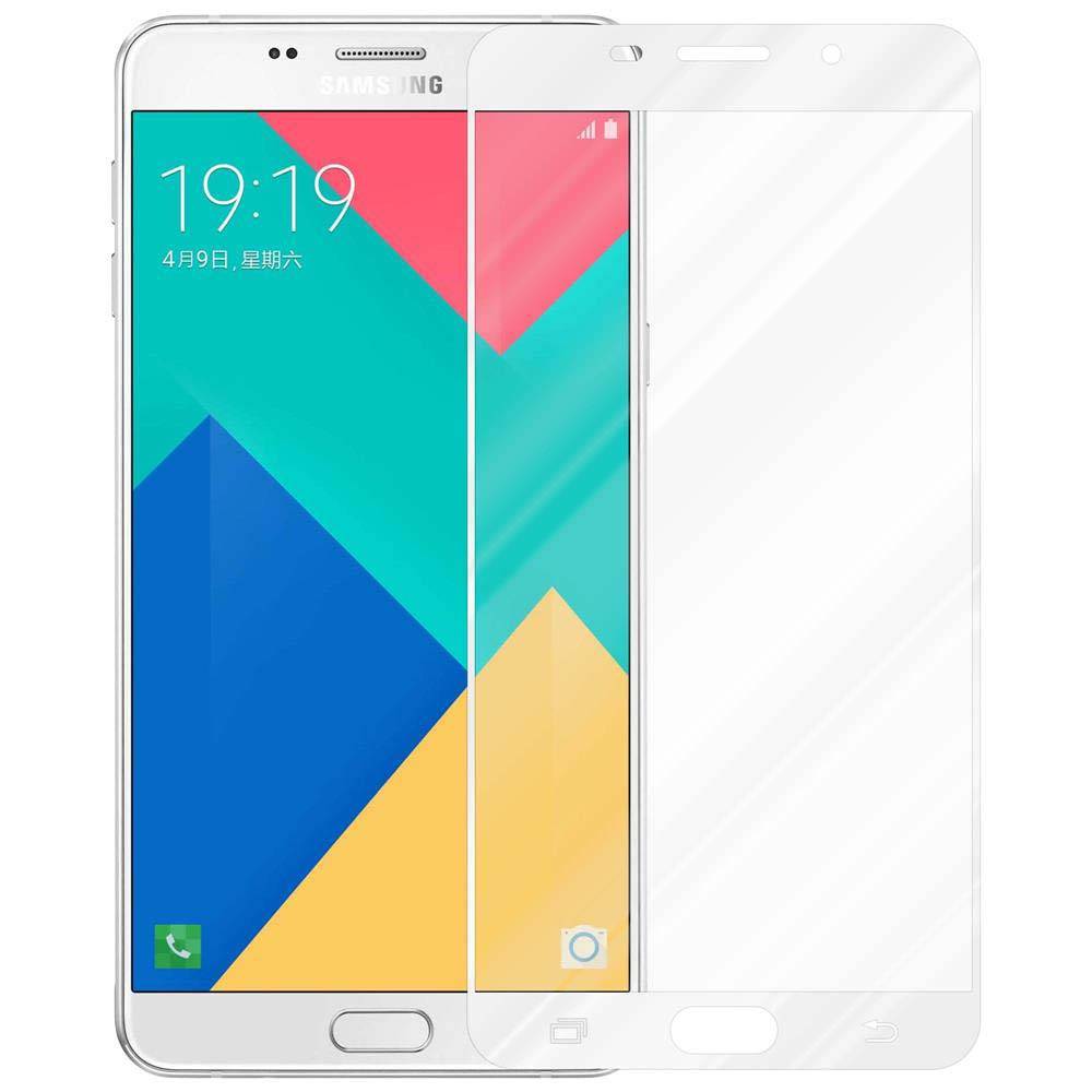 Cadorabo Panzerfolie für Samsung Galaxy A9 2016 Schutzfolie in Weiß Vollbild Folie Tempered Display Schutzglas