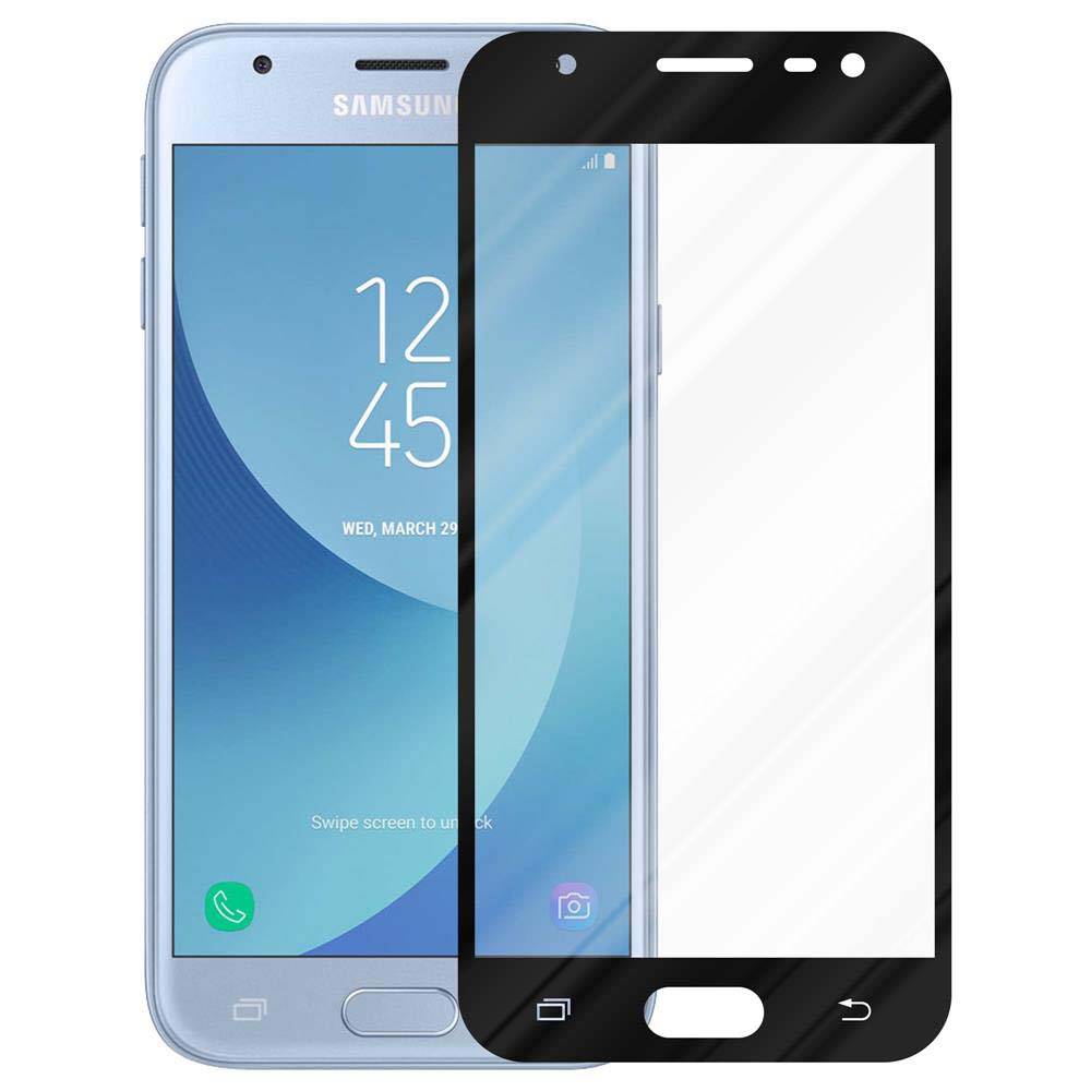 Cadorabo Panzerfolie für Samsung Galaxy J3 PRO Schutzfolie in Schwarz Vollbild Folie Tempered Display Schutzglas