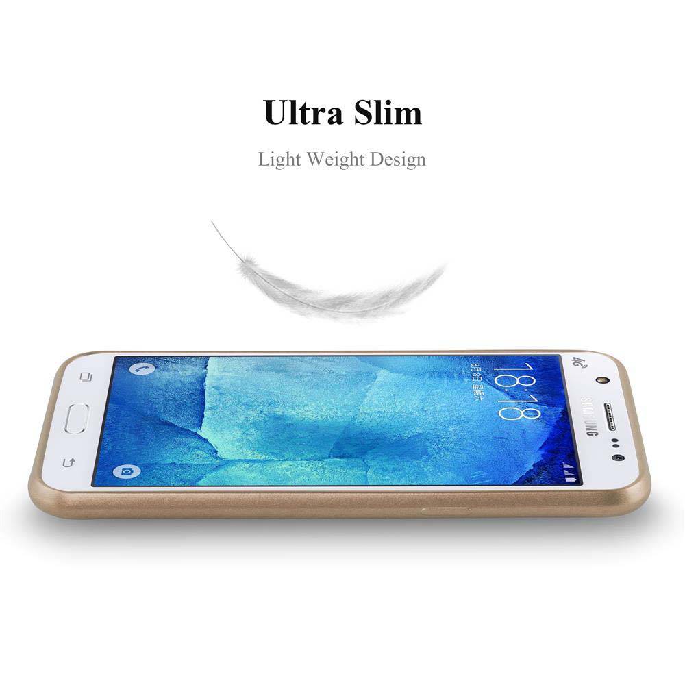 Cadorabo Schutzhülle für Samsung Galaxy J5 2015 Hülle in Rosa Handyhülle TPU Silikon Etui Cover Case