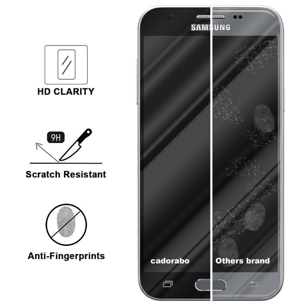Cadorabo Panzerfolie für Samsung Galaxy J5 2017 Schutzfolie in Schwarz Vollbild Folie Tempered Display Schutzglas