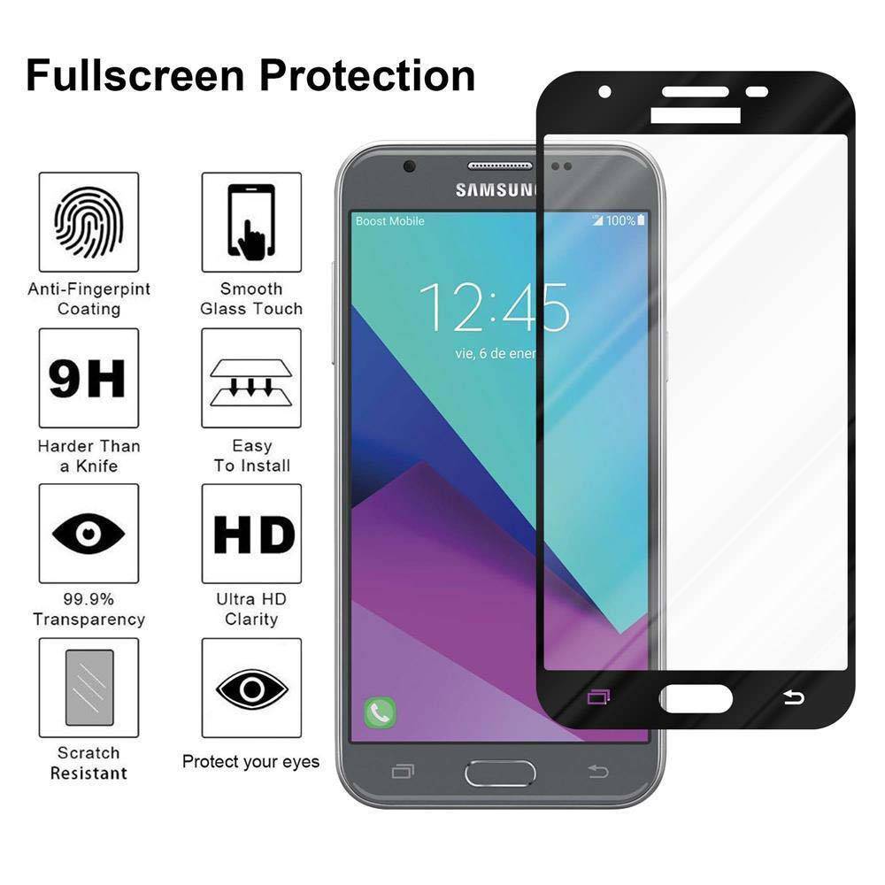 Cadorabo Panzerfolie für Samsung Galaxy J5 2017 Schutzfolie in Schwarz Vollbild Folie Tempered Display Schutzglas