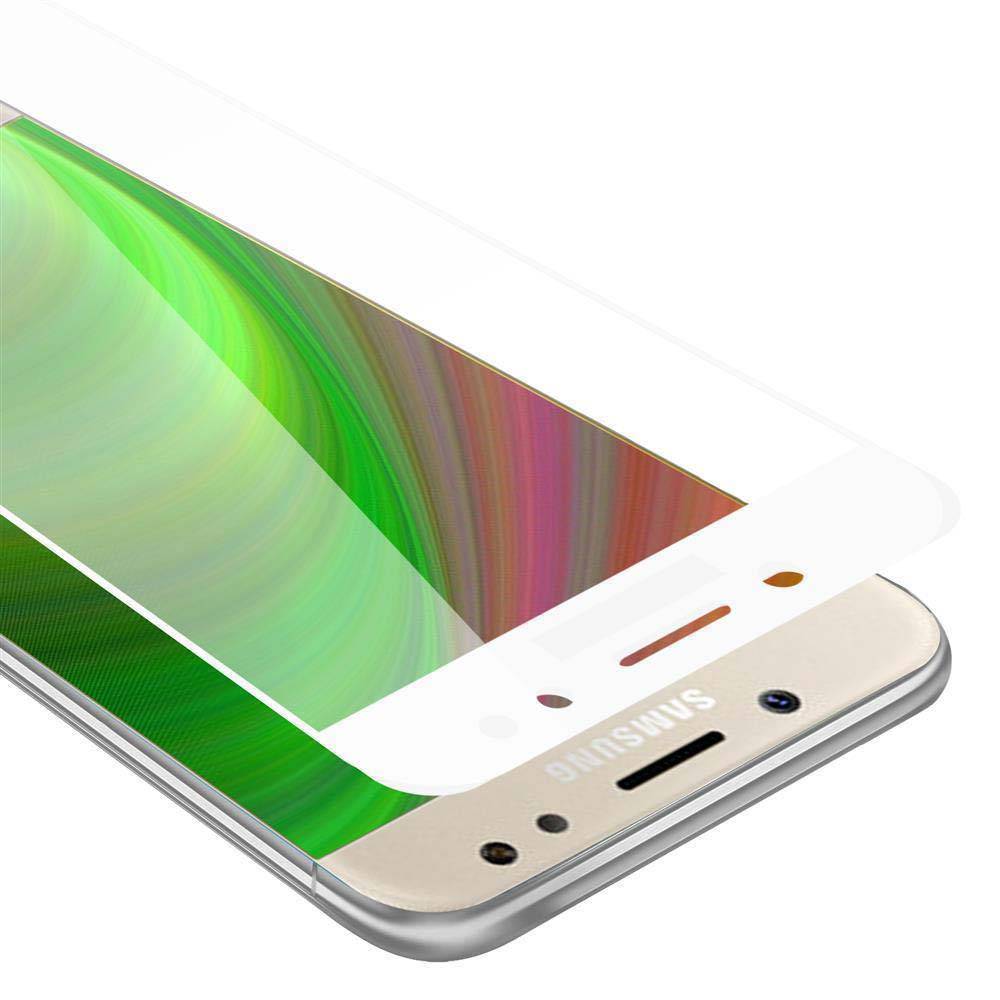 Cadorabo Panzerfolie für Samsung Galaxy J5 2017 Schutzfolie in Weiß Vollbild Folie Tempered Display Schutzglas