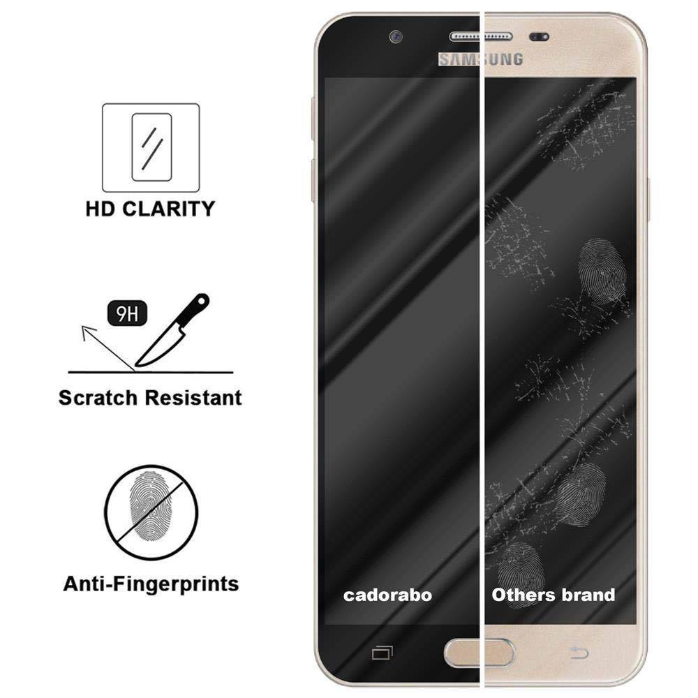 Cadorabo Panzerfolie für Samsung Galaxy J5 PRIME / ON5 2016 Schutzfolie in Schwarz Vollbild Folie Tempered Display
