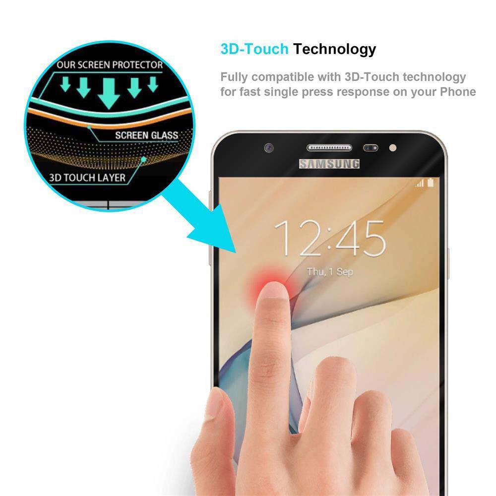 Cadorabo Panzerfolie für Samsung Galaxy J5 PRIME / ON5 2016 Schutzfolie in Schwarz Vollbild Folie Tempered Display