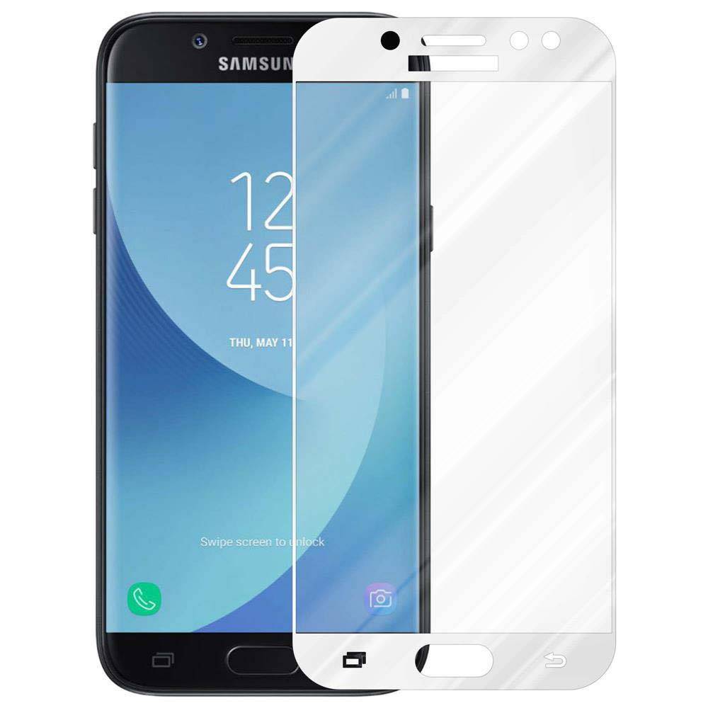 Cadorabo Panzerfolie für Samsung Galaxy J5 PRO Schutzfolie in Weiß Vollbild Folie Tempered Display Schutzglas