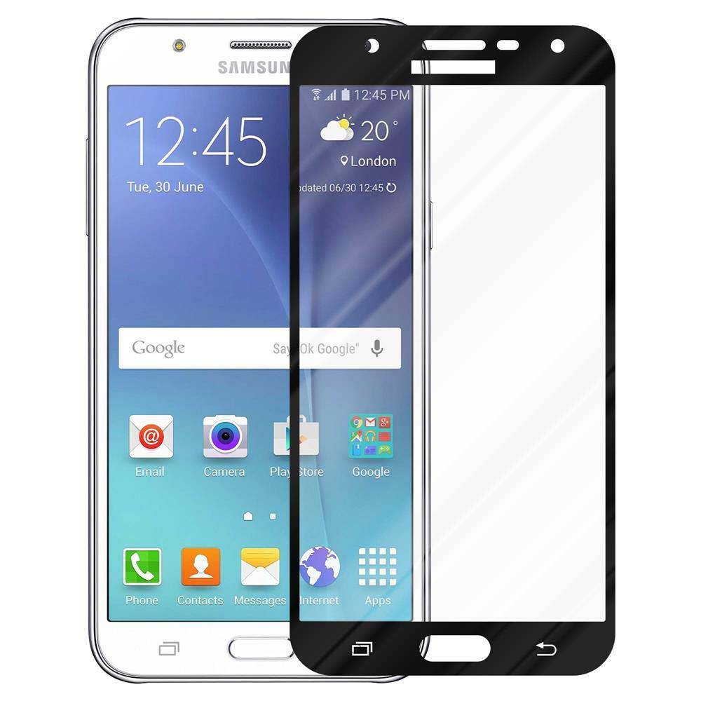 Cadorabo Panzerfolie für Samsung Galaxy J7 2015 Schutzfolie in Schwarz Vollbild Folie Tempered Display Schutzglas