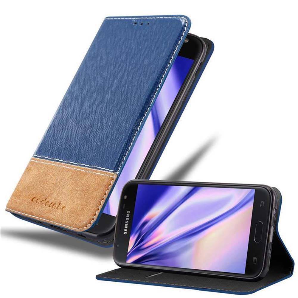 Cadorabo Hülle für Samsung Galaxy J7 2017 Schutzhülle in Blau SHandyhülle Book Case Etui Kunstleder