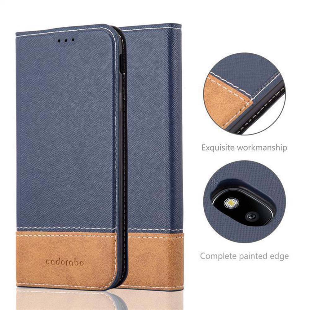 Cadorabo Hülle für Samsung Galaxy J7 2017 Schutzhülle in Blau SHandyhülle Book Case Etui Kunstleder