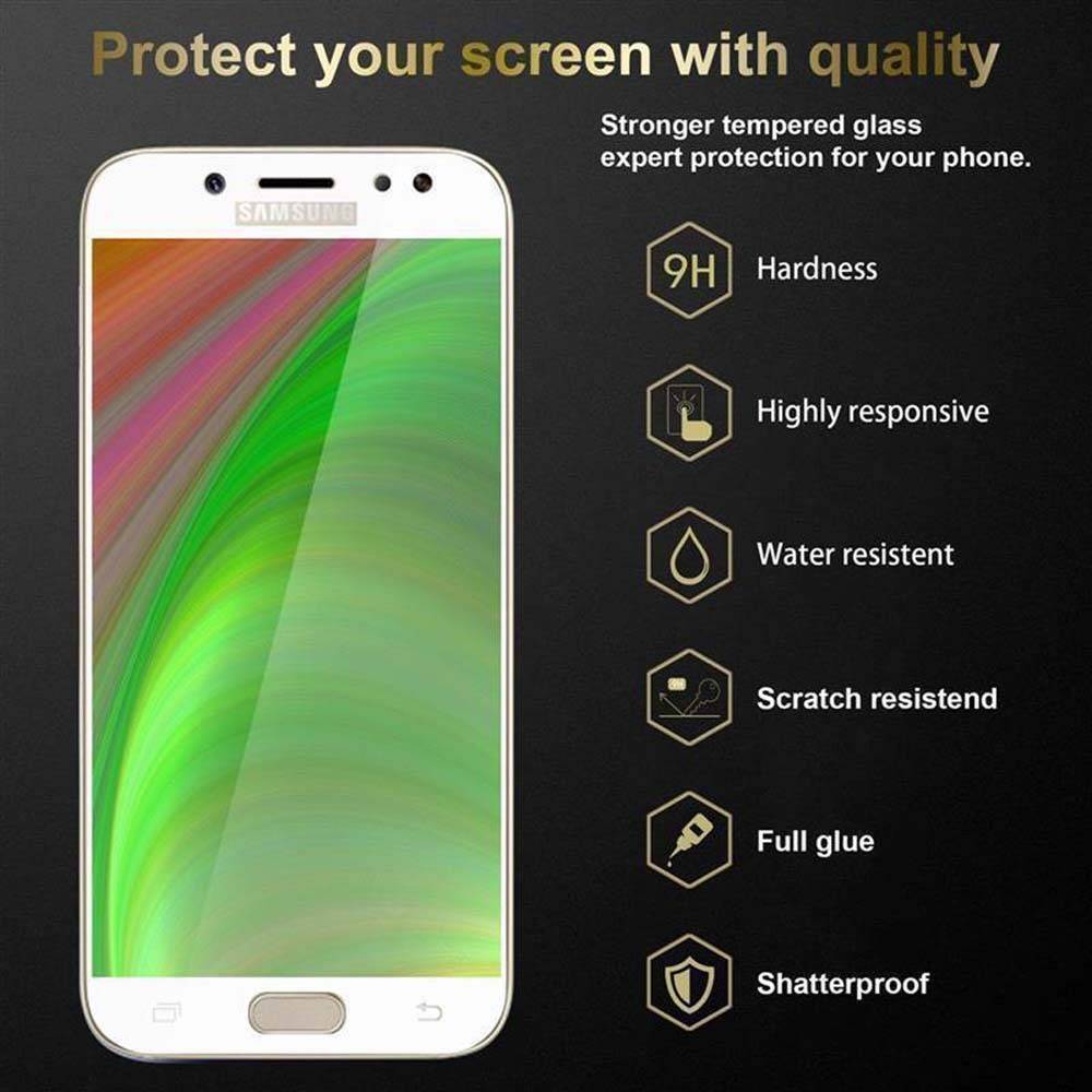 Cadorabo Panzerfolie für Samsung Galaxy J7 PRIME / ON7 2016 Schutzfolie in Weiß Vollbild Folie Tempered Display