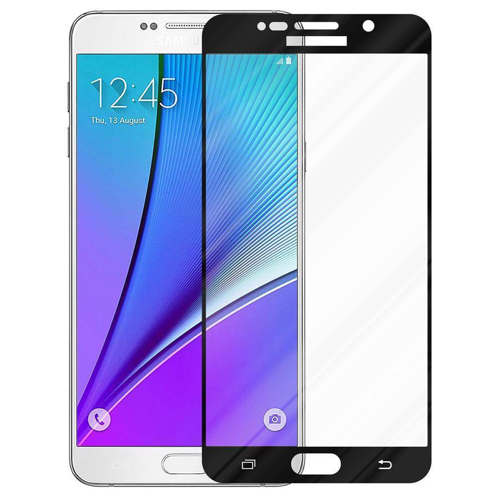Cadorabo Panzerfolie für Samsung Galaxy NOTE 5 Schutzfolie in Schwarz Vollbild Folie Tempered Display Schutzglas
