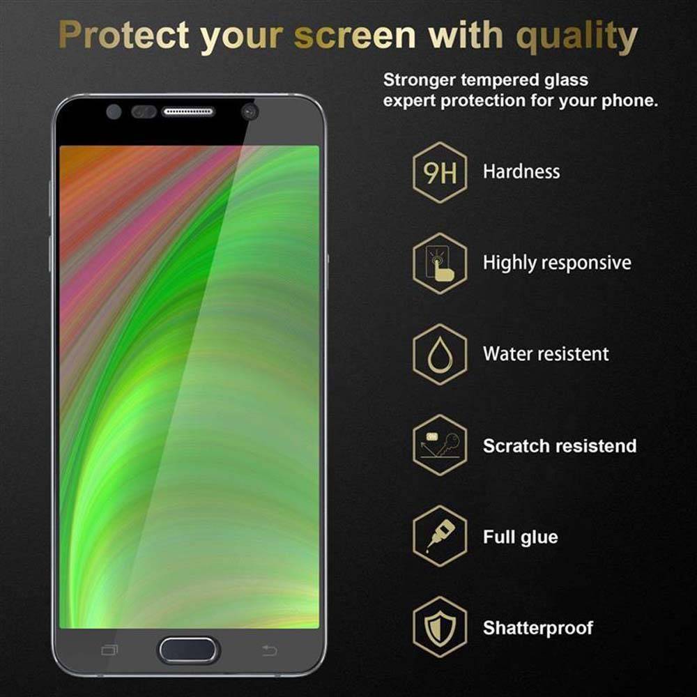 Cadorabo Panzerfolie für Samsung Galaxy NOTE 5 Schutzfolie in Schwarz Vollbild Folie Tempered Display Schutzglas
