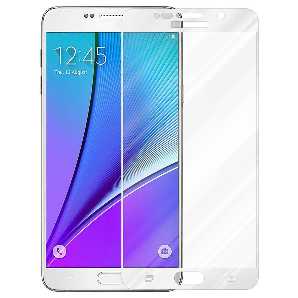 Cadorabo Panzerfolie für Samsung Galaxy NOTE 5 Schutzfolie in Weiß Vollbild Folie Tempered Display Schutzglas