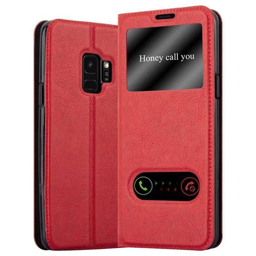 Cadorabo Schutzhülle für Samsung Galaxy S9 Hülle in Rot Handyhülle Book Case Cover Etui