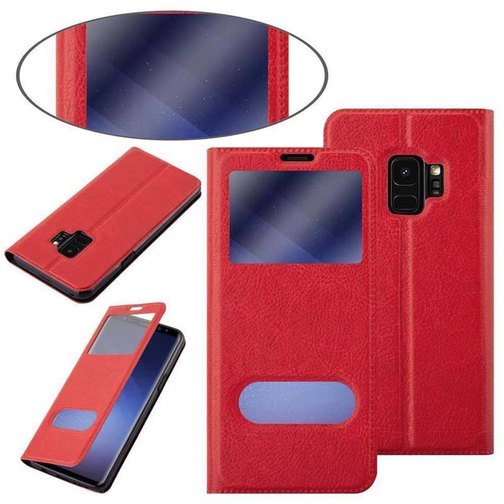 Cadorabo Schutzhülle für Samsung Galaxy S9 Hülle in Rot Handyhülle Book Case Cover Etui