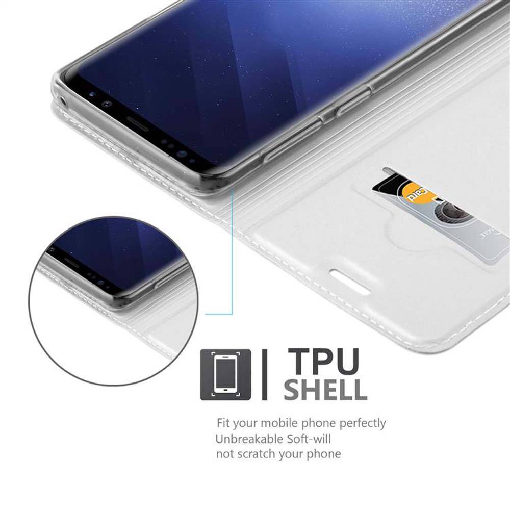Cadorabo Handyhülle für Samsung Galaxy S9 Schutz Hülle in Silber Cover Etui Book Case Booklet