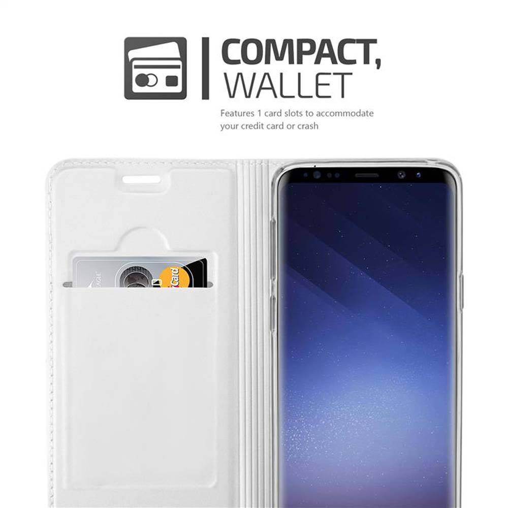 Cadorabo Handyhülle für Samsung Galaxy S9 Schutz Hülle in Silber Cover Etui Book Case Booklet