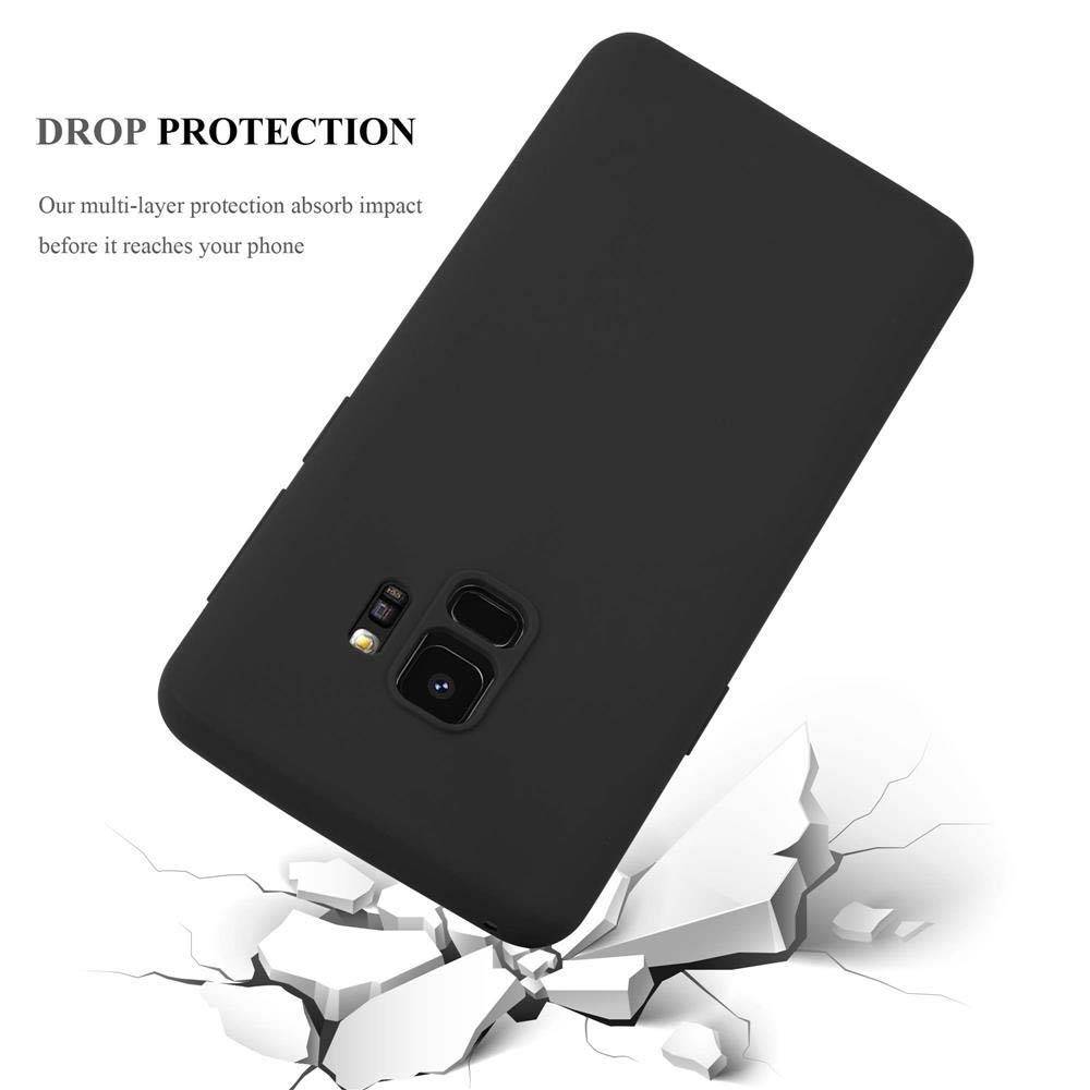 Cadorabo Hülle für Samsung Galaxy S9 Schutzhülle in Schwarz Handyhülle TPU Silikon Etui Case Cover