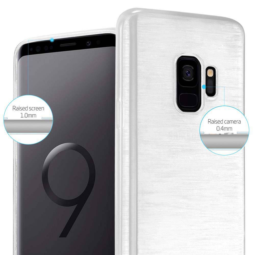 Cadorabo Hülle für Samsung Galaxy S9 Schutz Hülle in Silber Schutzhülle TPU Silikon Etui Case Cover
