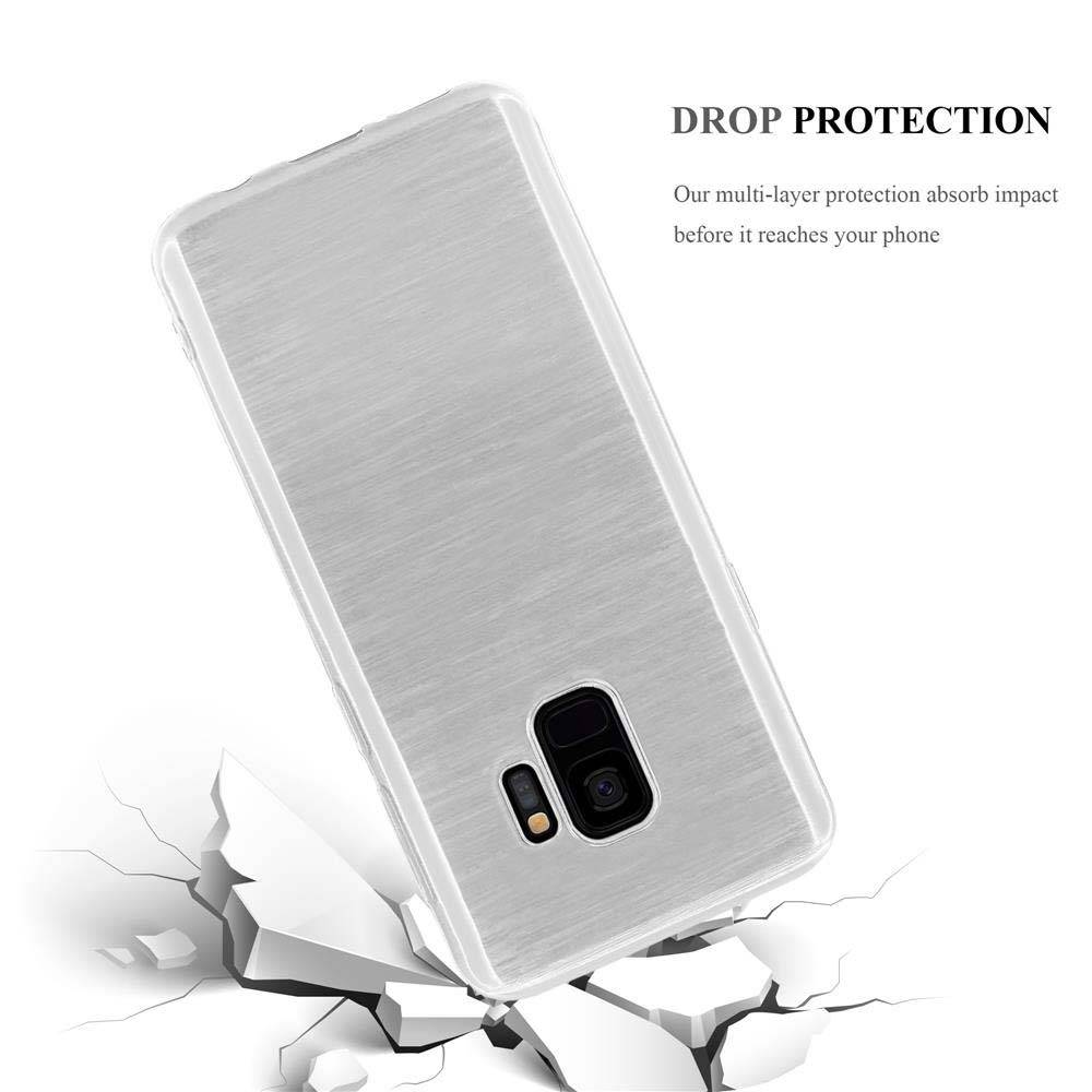Cadorabo Hülle für Samsung Galaxy S9 Schutz Hülle in Silber Schutzhülle TPU Silikon Etui Case Cover